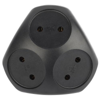 Разветвитель электрический SPx-3-B на 3 розетки без заземл. 10А черн. Эра Б0059721 ТехноИмпульс