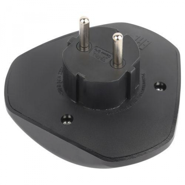 Разветвитель электрический SPx-3-B на 3 розетки без заземл. 10А черн. Эра Б0059721 ТехноИмпульс