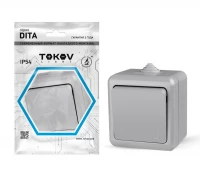 Выключатель 1-кл. ОП Dita IP54 10А 250В сер. TOKOV ELECTRIC TKL-DT-V1-C06-IP54 ТехноИмпульс