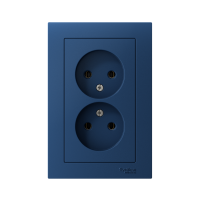 Розетка 2-м AtlasDesign 16А без заземл в сборе аквамарин SE ATN001120 ТехноИмпульс