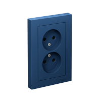 Розетка 2-м AtlasDesign 16А без заземл в сборе аквамарин SE ATN001120 ТехноИмпульс