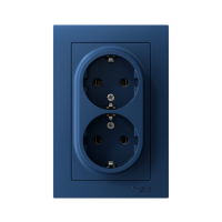 Розетка 2-м. AtlasDesign 16А с заземл. в сборе аквамарин SE ATN001124 ТехноИмпульс