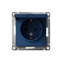 Розетка AtlasDesign 16А IP20 с заземл. защ. шторки с крышкой механизм аквамарин SE ATN001146 ТехноИмпульс