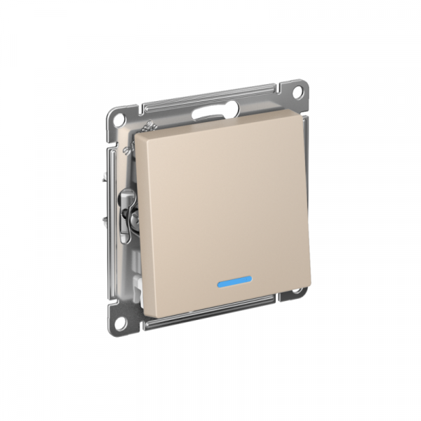 Выключатель 1-кл. AtlasDesign с подсветкой (сх.1а) 10AX мех. песочн. SE ATN001213 ТехноИмпульс