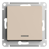 Выключатель 1-кл. AtlasDesign с подсветкой (сх.1а) 10AX мех. песочн. SE ATN001213 ТехноИмпульс
