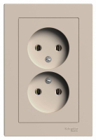 Розетка 2-м. AtlasDesign 16А без заземл. в сборе песочн. SE ATN001220 ТехноИмпульс