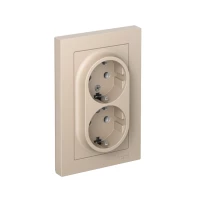 Розетка 2-м. AtlasDesign 16А с заземл. в сборе песочн. SE ATN001224 ТехноИмпульс
