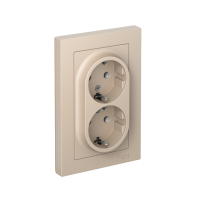 Розетка 2-м. AtlasDesign 16А с заземл. в сборе песочн. SE ATN001224 ТехноИмпульс