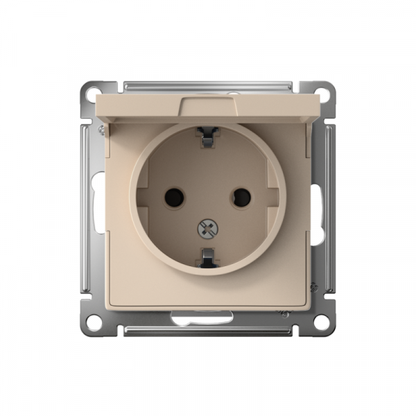 Розетка AtlasDesign 16А IP20 с заземл. защ. шторки с крышкой механизм песочн. SE ATN001246 ТехноИмпульс