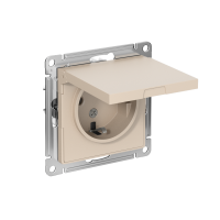 Розетка AtlasDesign 16А IP20 с заземл. защ. шторки с крышкой механизм песочн. SE ATN001246 ТехноИмпульс