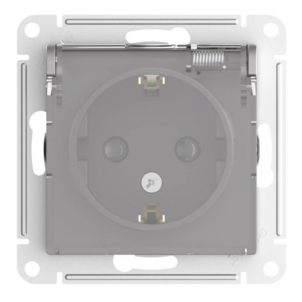 Розетка AtlasDesign Aqua 16А IP44 с заземл. защ. шторки с прозр. крышкой механизм алюм. SE ATN440346 ТехноИмпульс