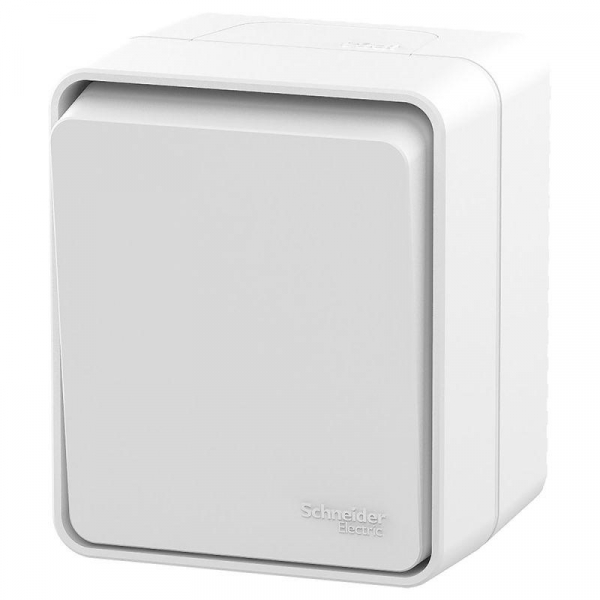 Выключатель кнопочный 1-кл. ОП AtlasDesign PROFI IP54 10АХ бел. SE ATN540115 ТехноИмпульс