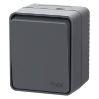 Выключатель кнопочный 1-кл. ОП AtlasDesign PROFI IP54 10АХ антрацит SE ATN544015 ТехноИмпульс