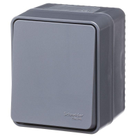 Выключатель кнопочный 1-кл. ОП AtlasDesign PROFI IP54 10АХ антрацит SE ATN544015 ТехноИмпульс