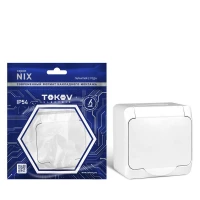 Розетка 1-м ОП Nix 16А IP54 250В с заземл. с крышкой бел. TOKOV ELECTRIC TKE-NX-R1Z-C01-IP54 ТехноИмпульс