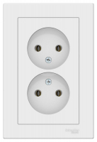 Розетка двойная AtlasDesign без заземл.16А в сборе лотос SE ATN001320 ТехноИмпульс