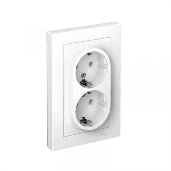 Розетка двойная AtlasDesign с заземл. 16А в сборе лотос SE ATN001324 ТехноИмпульс