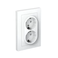 Розетка двойная AtlasDesign с заземл. 16А в сборе лотос SE ATN001324 ТехноИмпульс