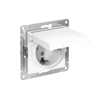 Розетка AtlasDesign 16А IP20 с заземл. защ. шторки с крышкой механизм лотос SE ATN001346 ТехноИмпульс