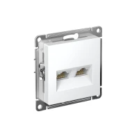 Розетка компьютерная 2-м AtlasDesign RJ45+RJ45 кат.5E механизм лотос SE ATN001385 ТехноИмпульс