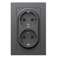 Розетка двойная AtlasDesign с заземл. 16А в сборе базальт SE ATN001424 ТехноИмпульс