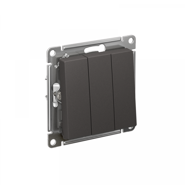 Выключатель 3-кл. AtlasDesign (сх. 1+1+1) 10AX механизм базальт SE ATN001431 ТехноИмпульс