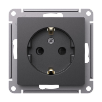 Розетка AtlasDesign 16А с заземл. защ. шторки механизм базальт SE ATN001445 ТехноИмпульс