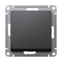 Розетка AtlasDesign 16А IP20 с заземл. защ. шторки с крышкой механизм базальт SE ATN001446 ТехноИмпульс