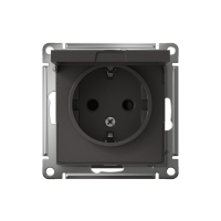 Розетка AtlasDesign 16А IP20 с заземл. защ. шторки с крышкой механизм базальт SE ATN001446 ТехноИмпульс