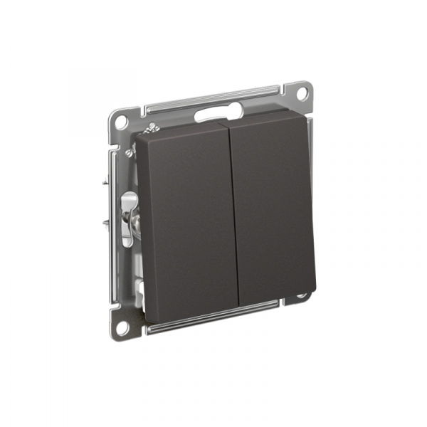 Выключатель 2-кл. AtlasDesign (сх. 5) 10AX механизм базальт SE ATN001451 ТехноИмпульс