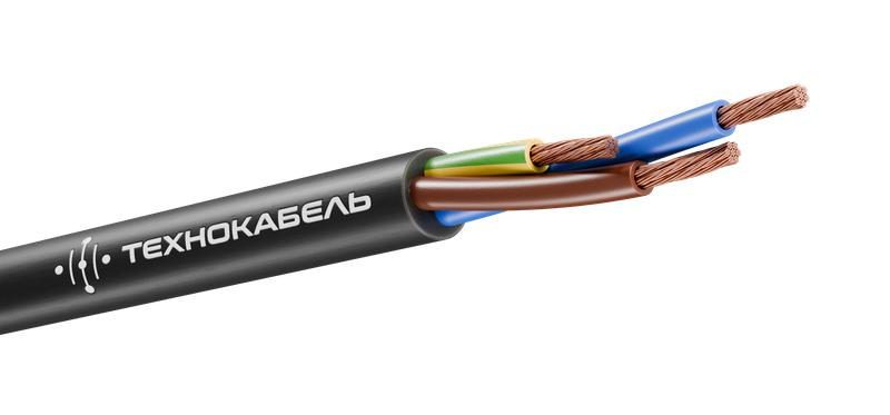 Провод ПВС 3х1.5 (2х1.5+1х1.5) 380В Ч (бухта) (м) Технокабель 00-00148759 ТехноИмпульс