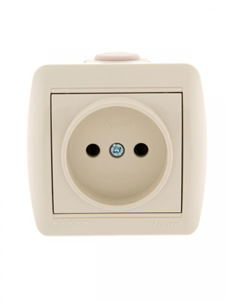 Розетка 1-м ОП Nata 16А IP20 без заземл. керамика крем. LEZARD 710-0300-121 ТехноИмпульс