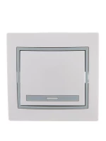 Выключатель 1-кл. СП Mira 10А IP20 с сер. вставкой бел. LEZARD 701-0215-100 ТехноИмпульс