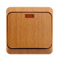 Выключатель 1-кл. ОП Этюд Дача 10А IP20 с подсветкой бук SE BA10-005T ТехноИмпульс