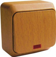 Выключатель 1-кл. ОП Этюд Дача 10А IP20 с подсветкой бук SE BA10-005T ТехноИмпульс