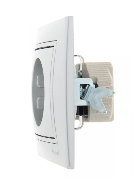 Розетка 1-м СП Mira 16А IP20 с заземл. со вставкой керамика сер. метал. LEZARD 701-1010-122 ТехноИмпульс