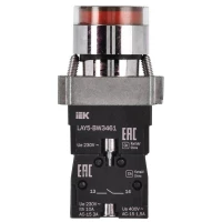 Кнопка LAY5-BW3461 1НО с подсветкой красн. KARAT IEK BBT50-BW-K04 ТехноИмпульс
