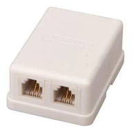 Розетка телефонная 2-м ОП RJ14 (6P4C) кат.3 бел. Rexant 03-0002 ТехноИмпульс