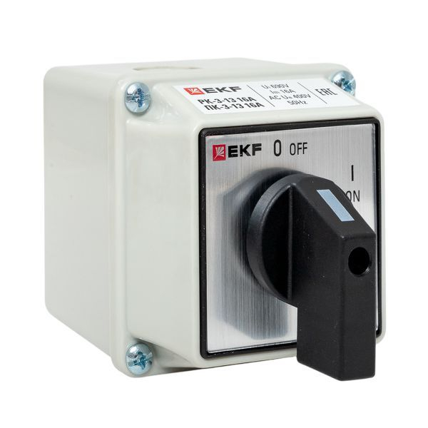 Переключатель кулачковый ПК-3-13 3П 16А "ВКЛ-ВЫКЛ" IP54 EKF pk-3-13-16 ТехноИмпульс
