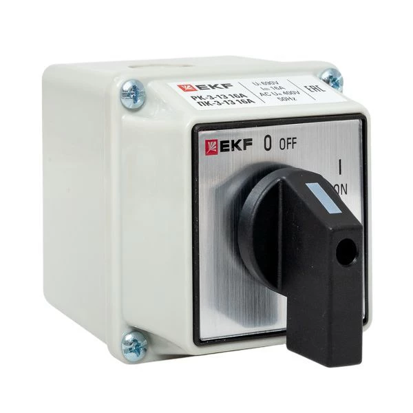 Переключатель кулачковый ПК-3-13 3П 16А "ВКЛ-ВЫКЛ" IP54 EKF pk-3-13-16 ТехноИмпульс