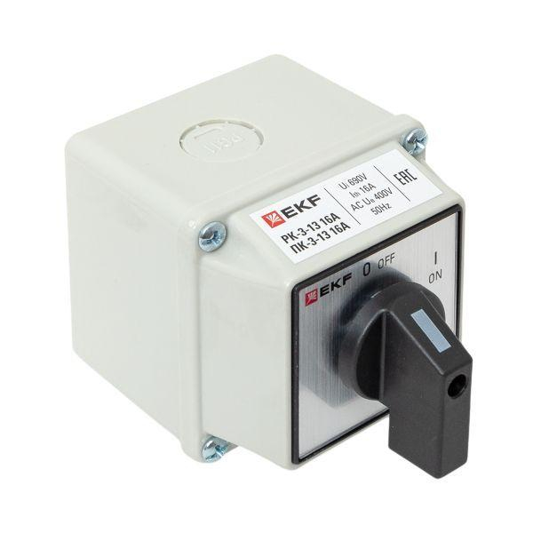 Переключатель кулачковый ПК-3-13 3П 16А "ВКЛ-ВЫКЛ" IP54 EKF pk-3-13-16 ТехноИмпульс