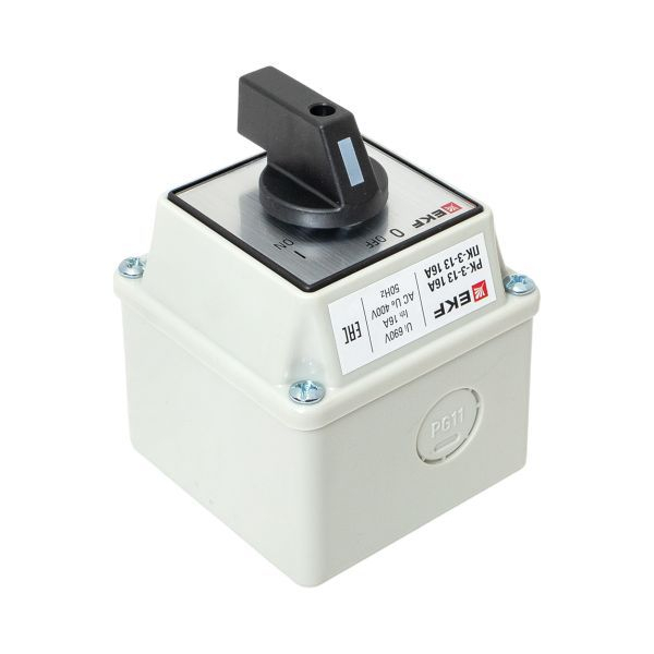 Переключатель кулачковый ПК-3-13 3П 16А "ВКЛ-ВЫКЛ" IP54 EKF pk-3-13-16 ТехноИмпульс