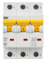 Выключатель автоматический модульный 3п C 63А 6кА ВА47-60M KARAT IEK MVA31-3-063-C ТехноИмпульс