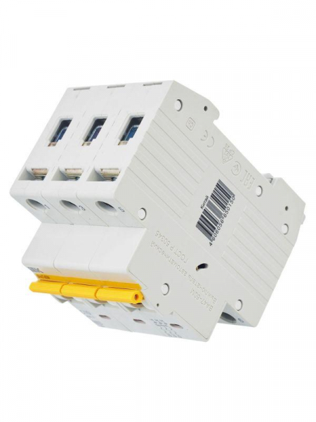 Выключатель автоматический модульный 3п C 10А 6кА ВА47-60M KARAT IEK MVA31-3-010-C ТехноИмпульс