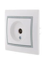 Розетка телевизионная оконечная TV СП Mira 16А IP20 с сер. вставкой бел. LEZARD 701-0215-130 ТехноИмпульс