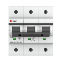 Выключатель автоматический модульный 3п D 125А 15кА ВА 47-125 PROxima EKF mcb47125-3-125D ТехноИмпульс