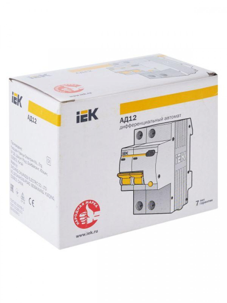 Выключатель автоматический дифференциального тока 2п C 10А 30мА тип AC 4.5кА АД-12 KARAT IEK MAD10-2-010-C-030 ТехноИмпульс