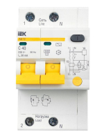 Выключатель автоматический дифференциального тока 2п C 40А 30мА тип AC 4.5кА АД-12 KARAT IEK MAD10-2-040-C-030 ТехноИмпульс