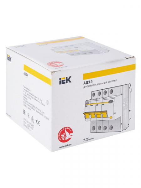 Выключатель автоматический дифференциального тока 4п C 40А 30мА тип AC 4.5кА АД-14 KARAT IEK MAD10-4-040-C-030 ТехноИмпульс