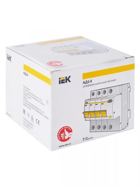 Выключатель автоматический дифференциального тока 4п C 40А 30мА тип AC 4.5кА АД-14 KARAT IEK MAD10-4-040-C-030 ТехноИмпульс